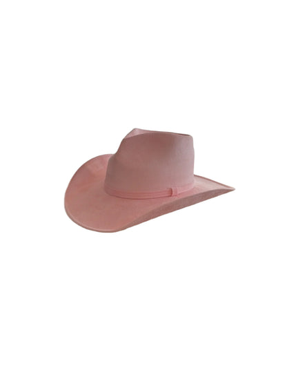 Vegan Suede Heart Shaped Cowboy Hat- Blush Pink