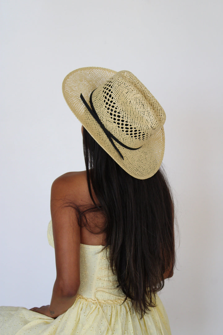 The Montecito Raffia Cowboy Hat - Natural