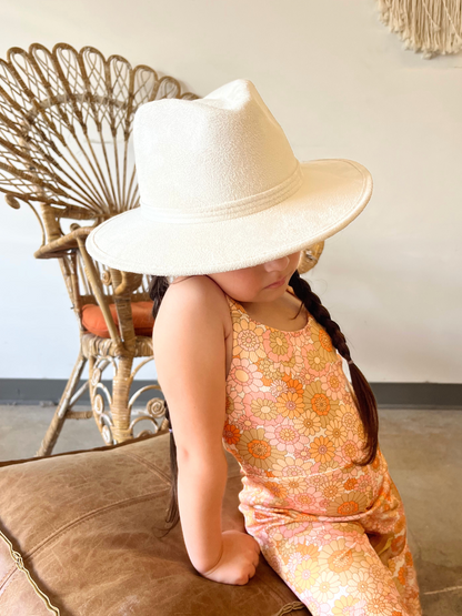 Kids Vegan Suede Hats - Ivory