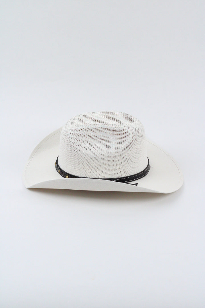 Kids Bullrider Mesh Top Structured Cowboy Hat - White