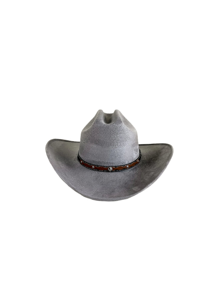 Texana Vegan Suede Cowboy Hat - Grey