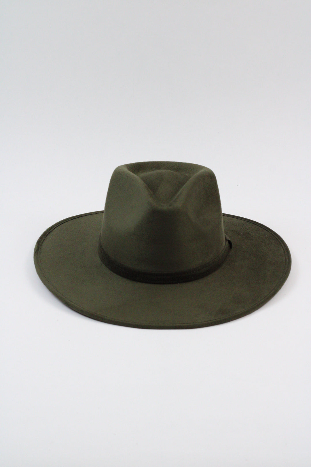 Vegan Suede Rancher Hat - Olive Green