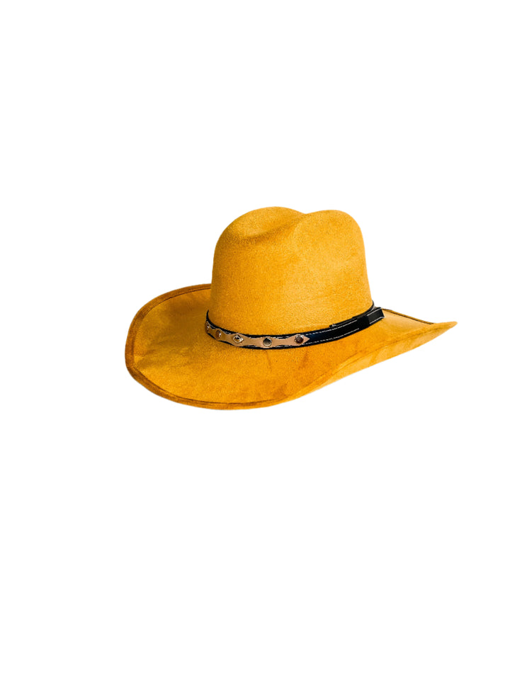 Austin Vegan Suede Cowboy Hat- Mustard Yellow