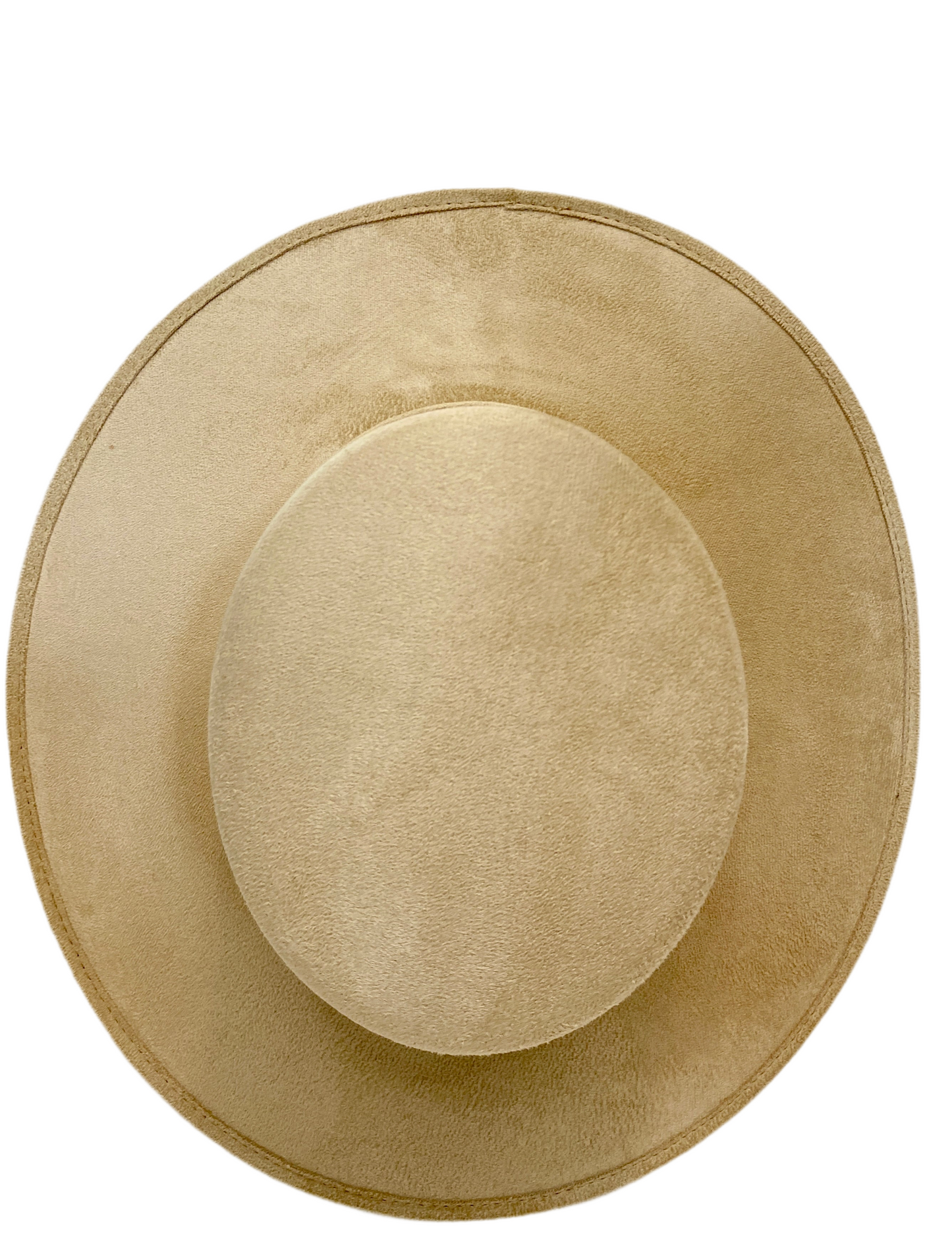 Vegan Suede Flat Top Hat- Nude