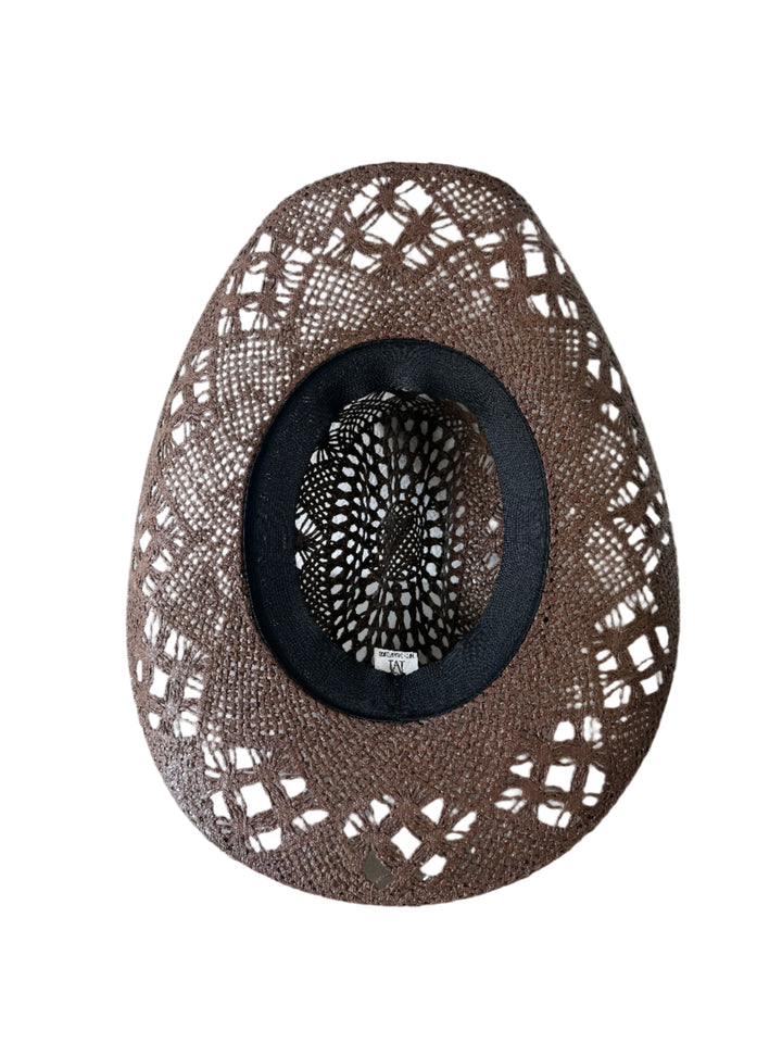 The Santa Ana Raffia Cowboy Hat - Chocolate