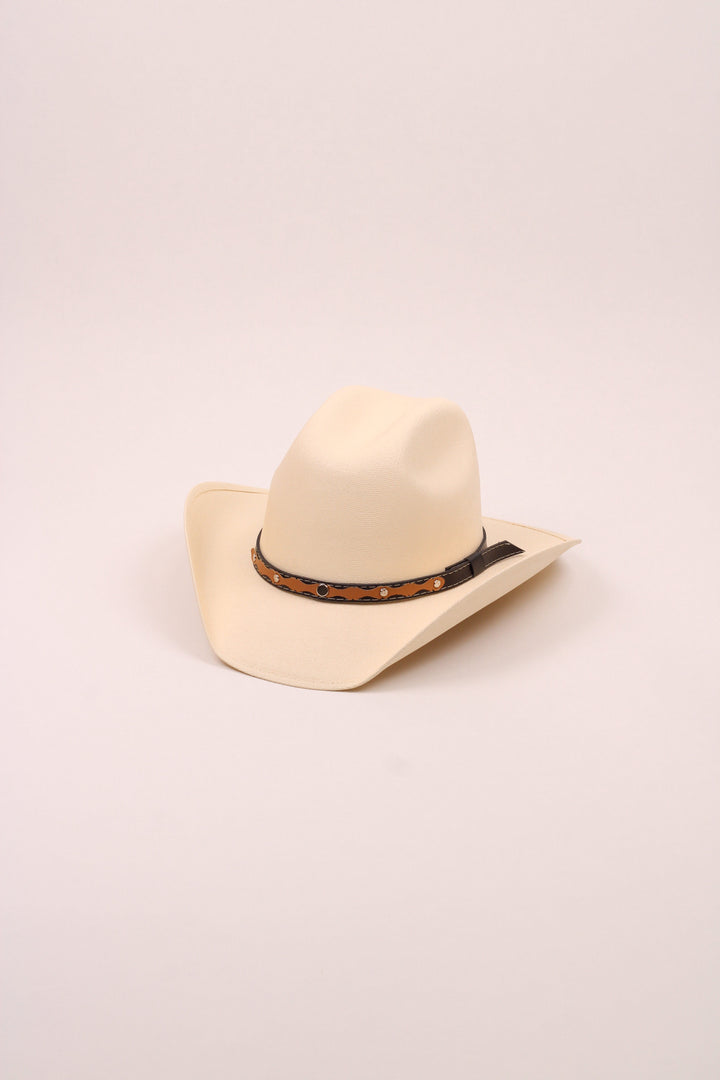 Kids Vegan Suede Austin Hat - Ivory