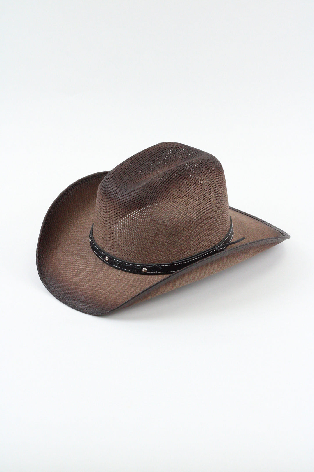 Kids Bullrider Mesh Top Structured Cowboy Hat - Brown