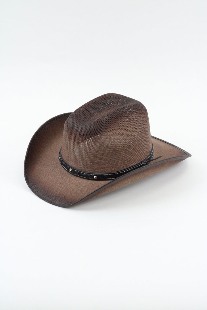 Kids Bullrider Mesh Top Structured Cowboy Hat - Brown