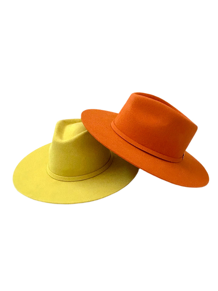 Emery Merino Wool Teardrop Rancher Hat - Orange