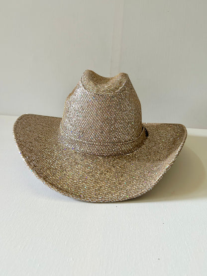 Western Glitter Hat - Champagne