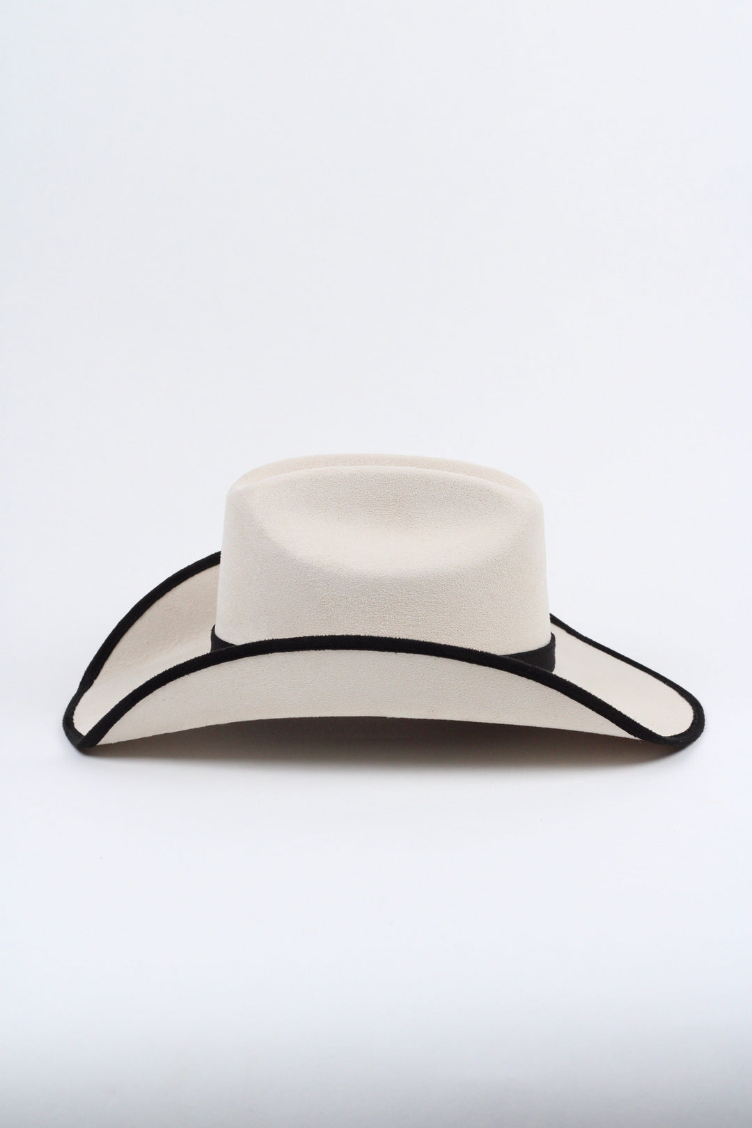 Texana Vegan Suede Cowboy Hat -Duo Tone - Ivory + Black