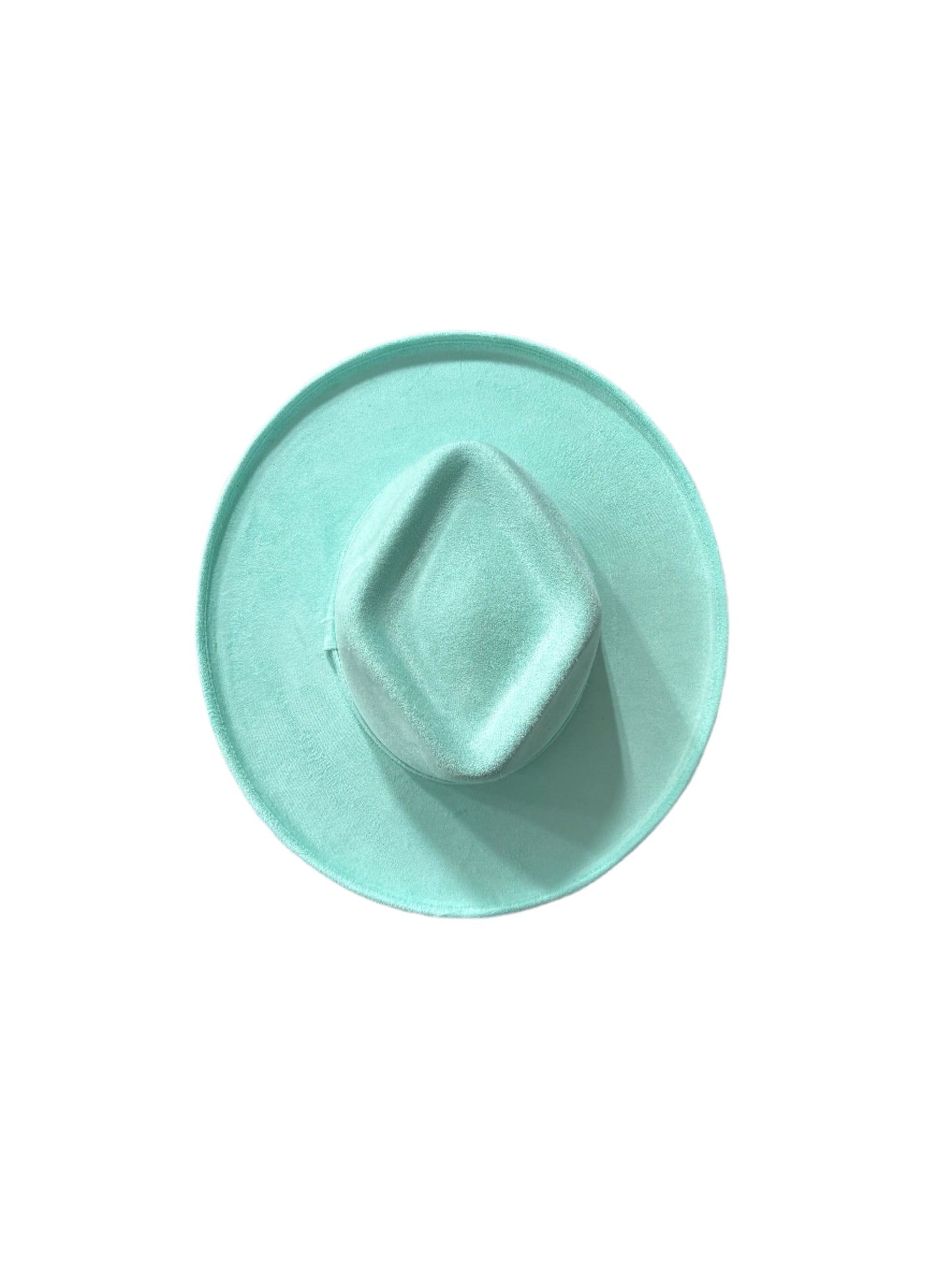 Vegan Suede Diamond Hat - Pencil Brim - Mint