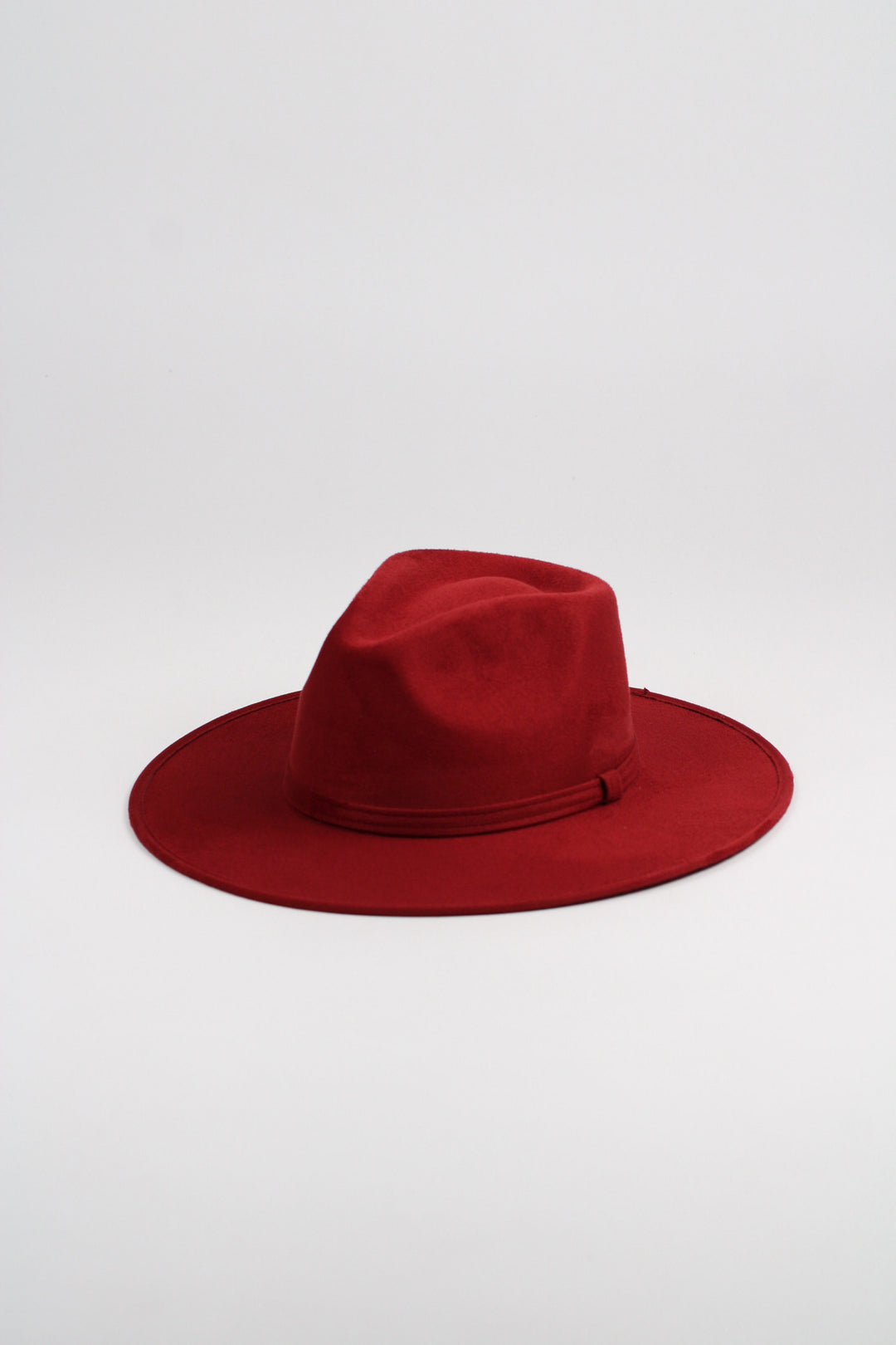 Vegan Suede Rancher Hat - Burgundy