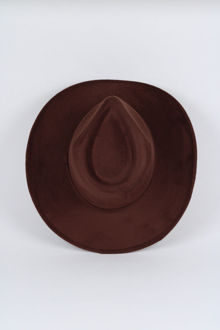 Amarillo Vegan Suede Cowboy Rancher Hat- Chocolate