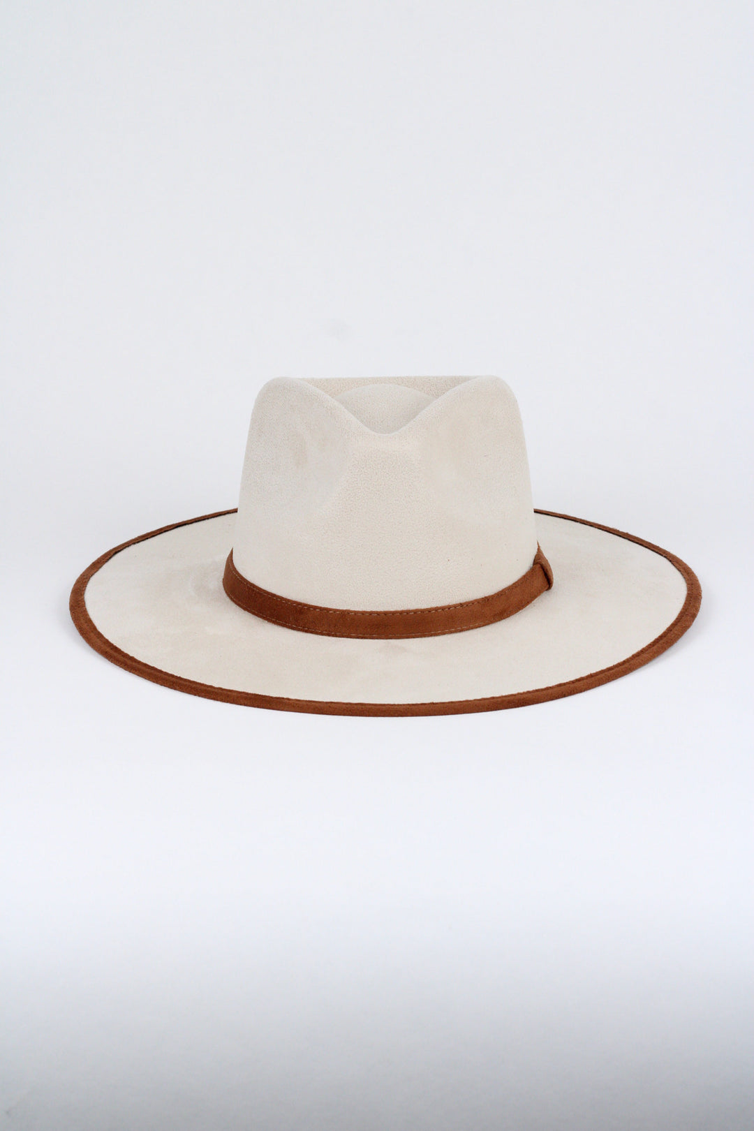Vegan Suede Rancher Hat -Duo Tone - Ivory + Caramel