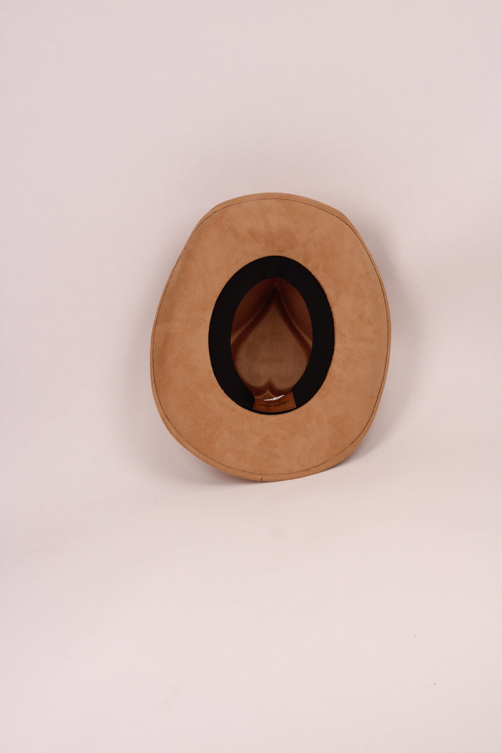 Vegan Suede Heart Shaped Cowboy Hat- Cappuccino