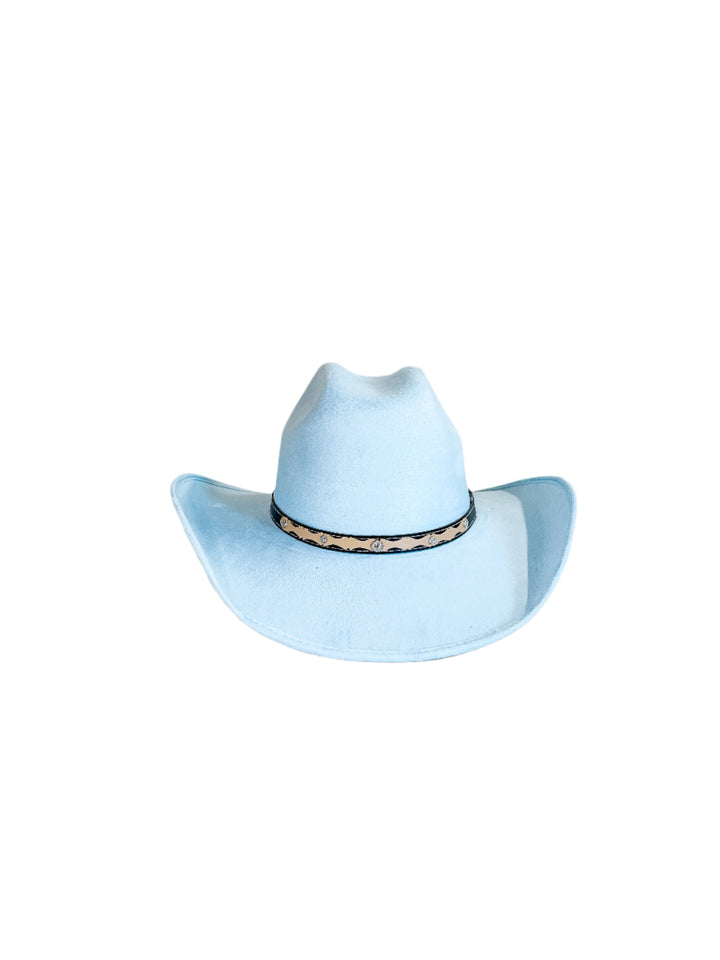 Austin Vegan Suede Cowboy Hat- Sky Blue