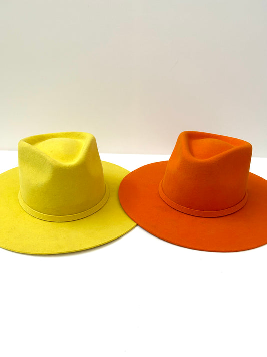 PREORDER Emery Merino Wool Teardrop Rancher Hat - Orange