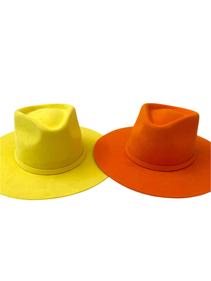 Emery Merino Wool Teardrop Rancher Hat - Orange