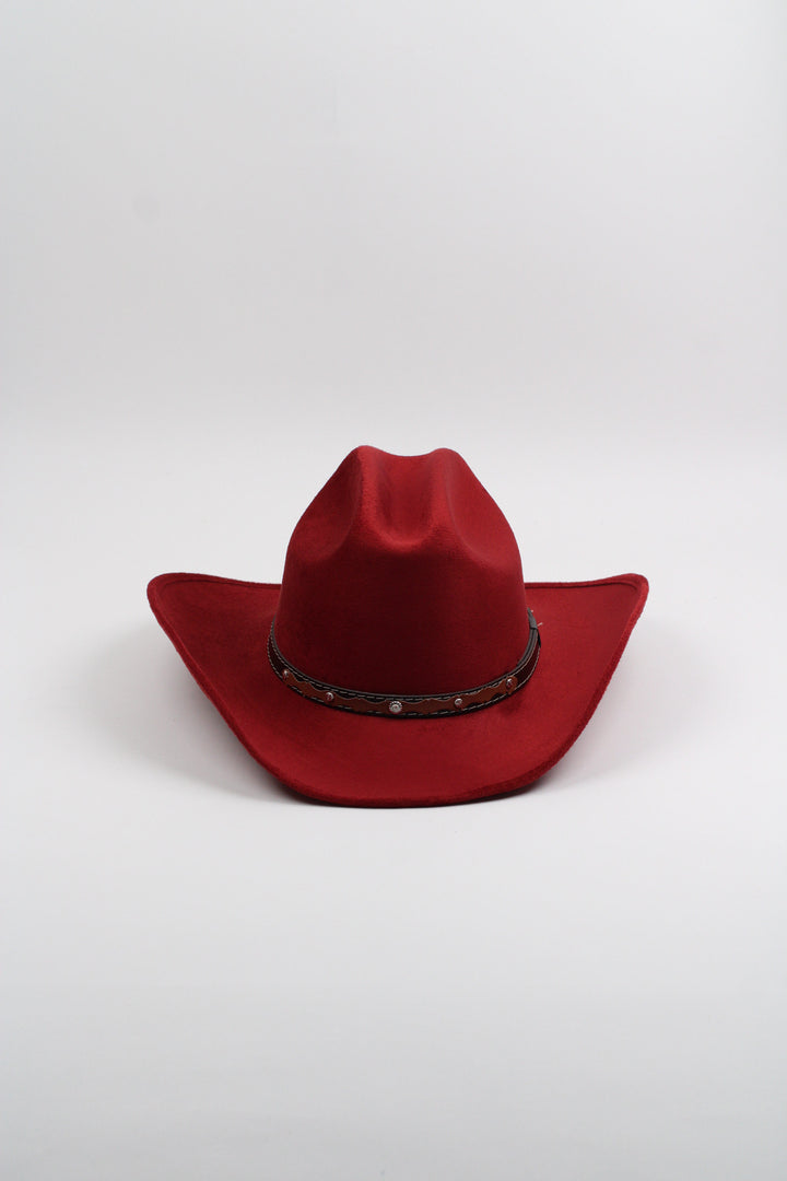 Texana Vegan Suede Cowboy Hat - Burgundy