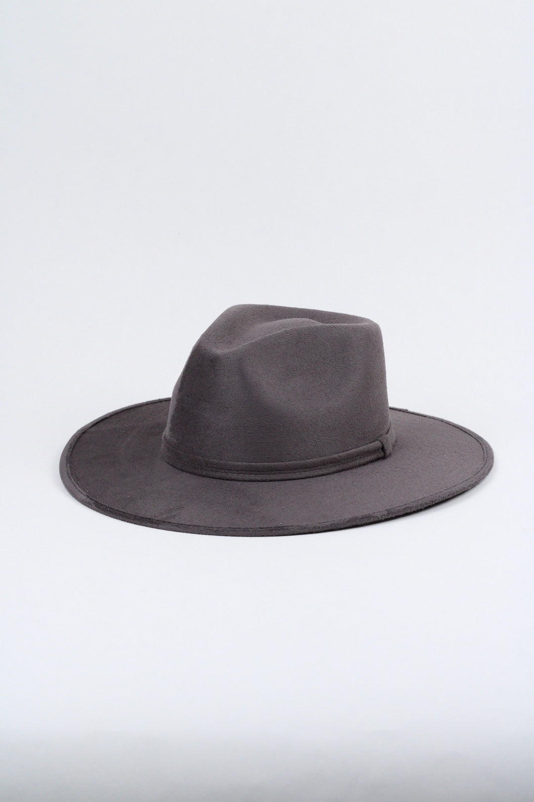 Vegan Suede Rancher Hat - Charcoal Grey