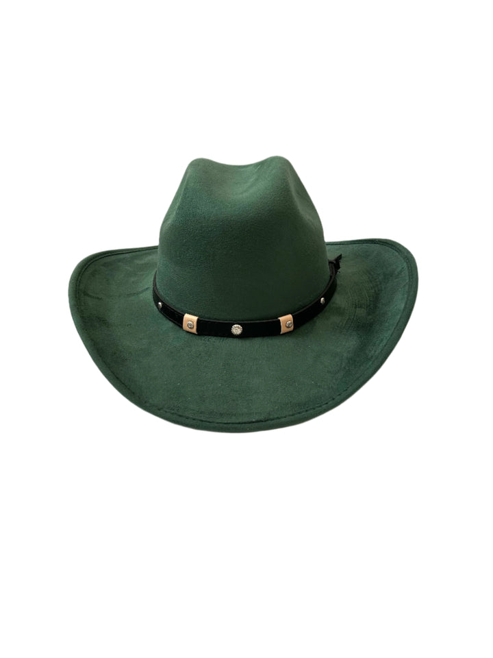 Kids Vegan Suede Austin Hat - Hunter Green