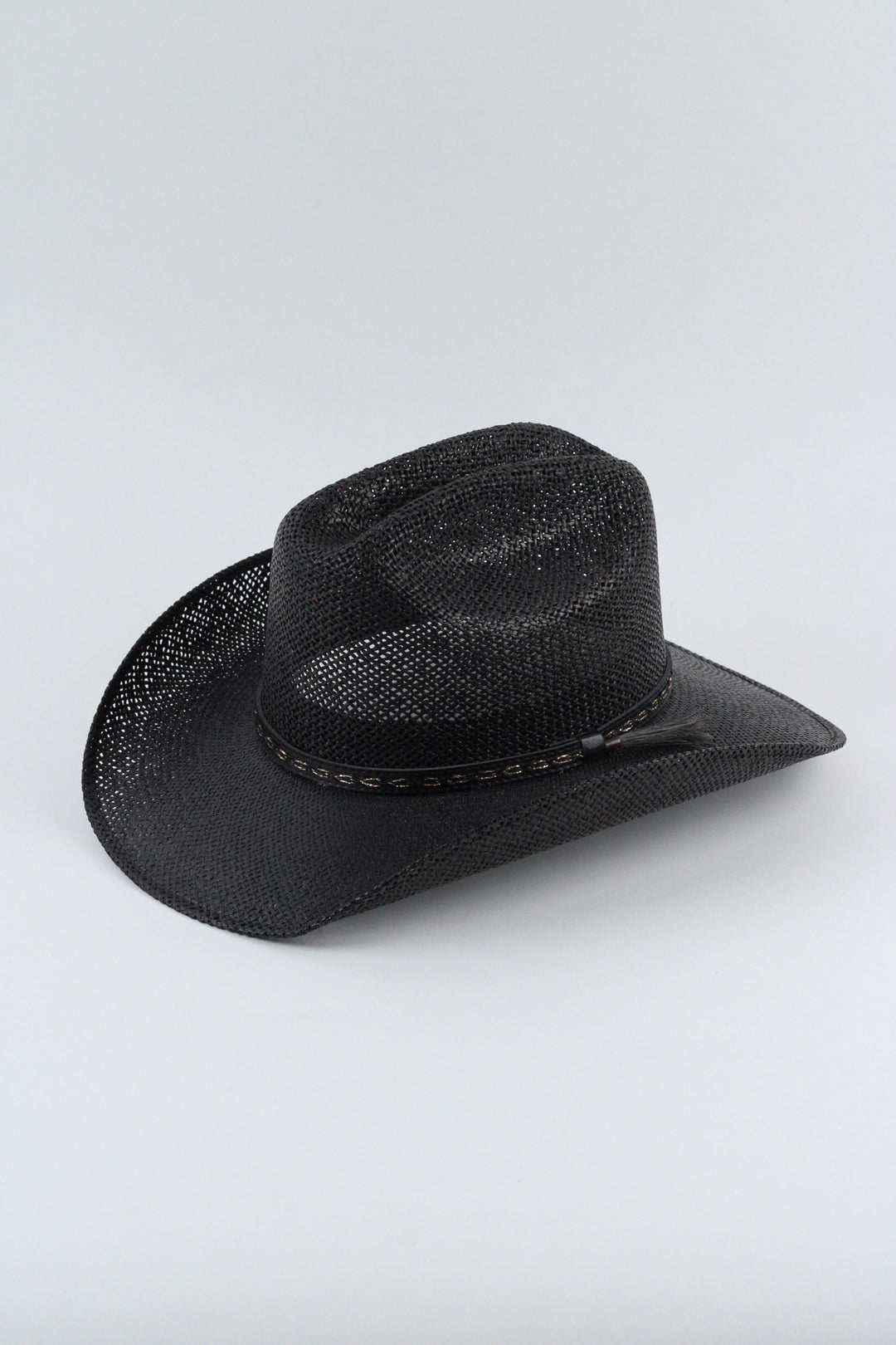 The Montecito Raffia Cowboy Hat - black
