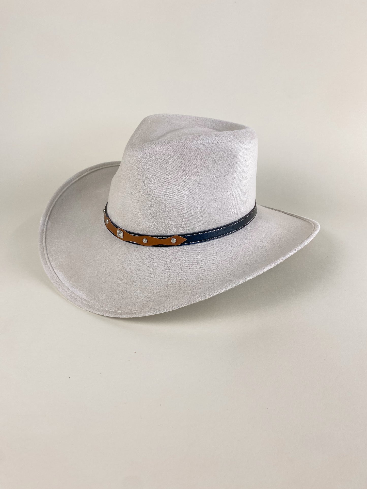 Santa Fe Vegan Suede Cowboy Rancher Hat- Ivory
