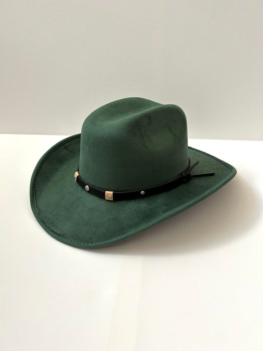 Kids Vegan Suede Austin Hat - Hunter Green