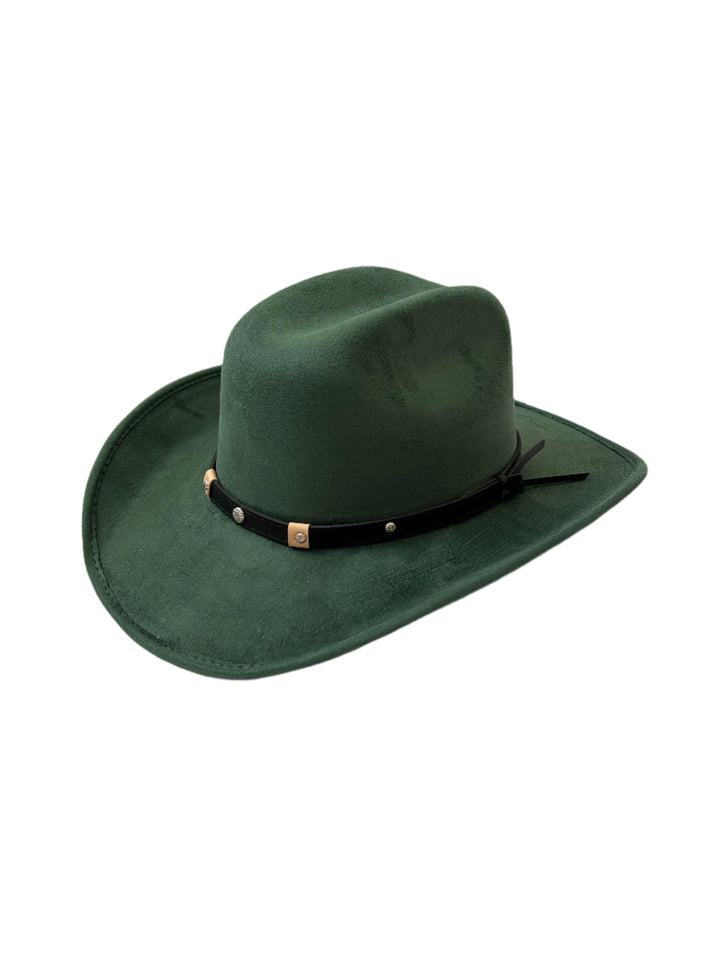 Kids Vegan Suede Austin Hat - Hunter Green
