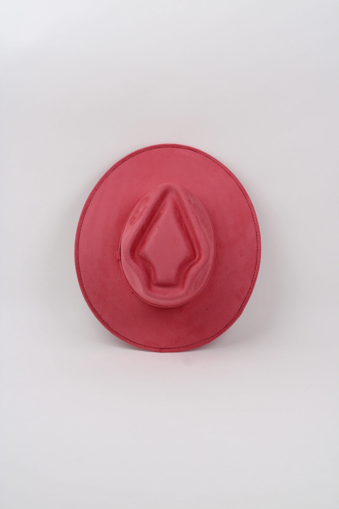 Vegan Suede Arrow Crown Hat- Coral Pink