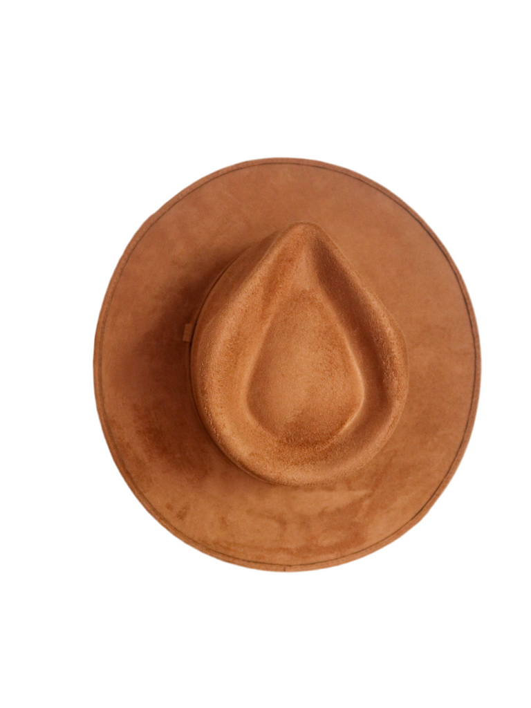 Vegan Suede Teardrop Hat - Caramel – Wilder and Soul Wholesale display picture 1