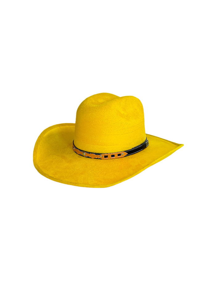Austin Vegan Suede Cowboy Hat- Yellow