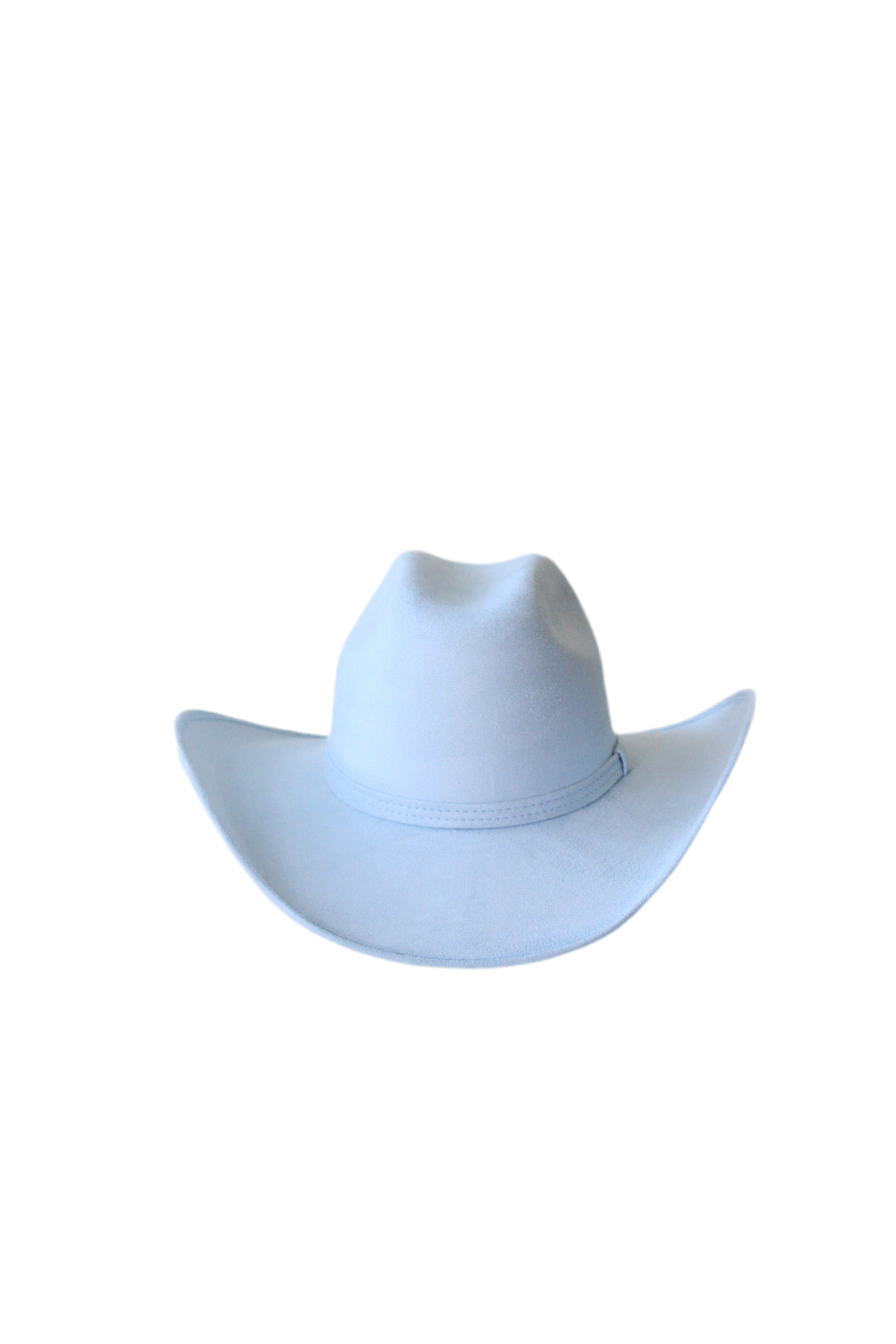 Austin Vegan Suede Cowboy Hat- Sky Blue w/o Band