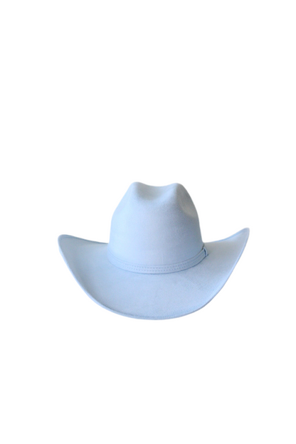 Austin Vegan Suede Cowboy Hat- Sky Blue w/o Band