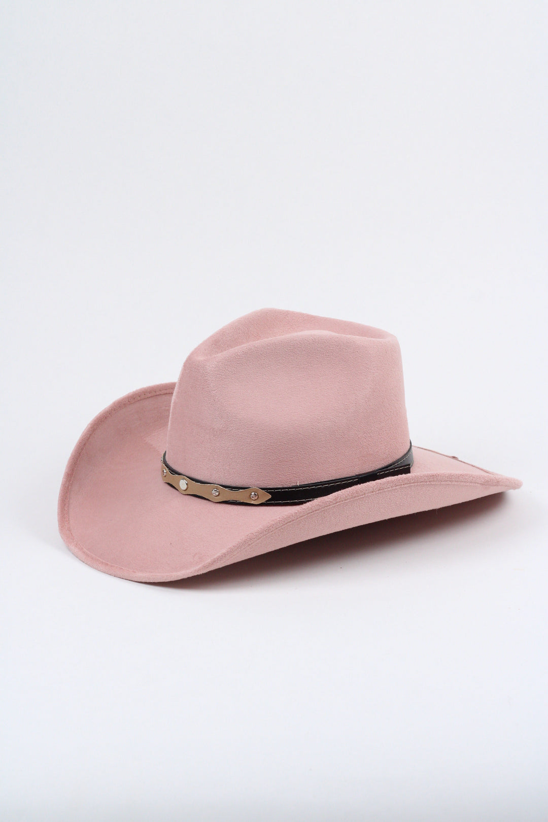 Santa Fe Vegan Suede Cowboy Rancher Hat- Pale Dusty Rose