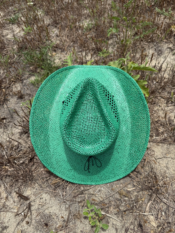 Bayside Rancher Raffia Hat - Green