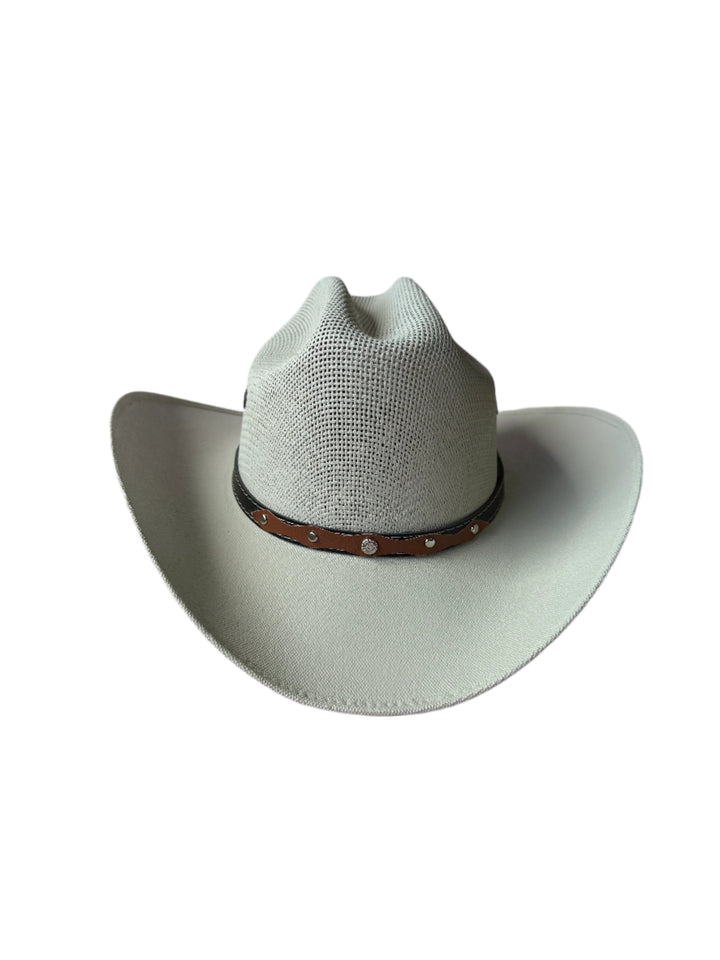 Luckenbach Mesh Top Structured Cowboy Hat - Light Grey