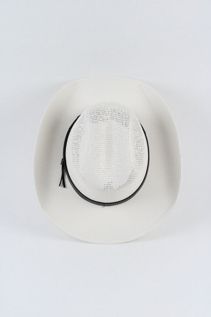 Kids Bullrider Mesh Top Structured Cowboy Hat - Ivory