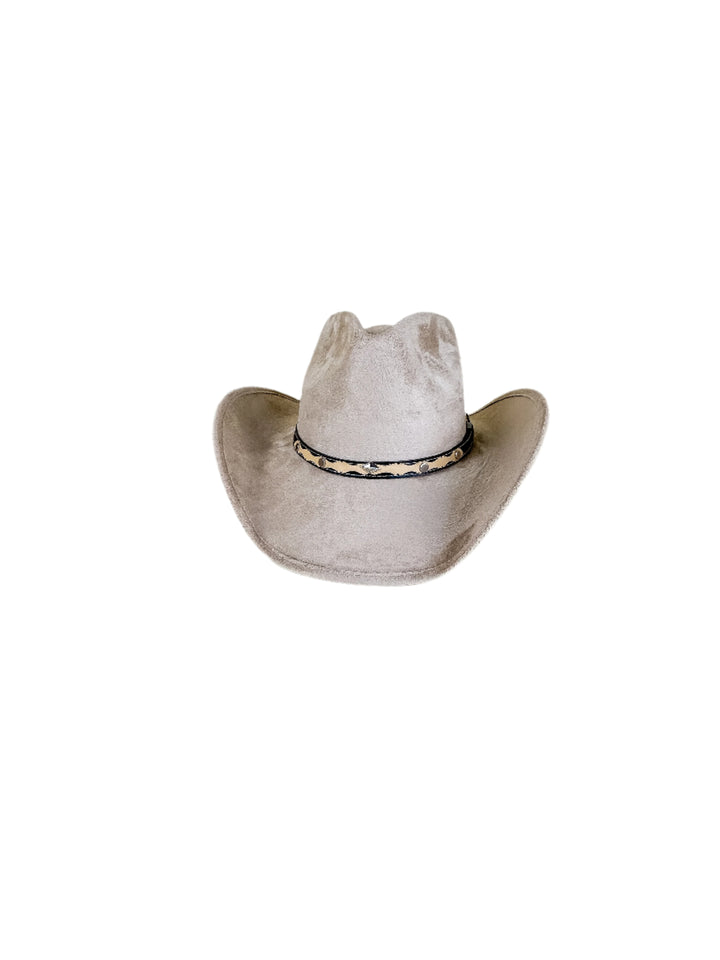 Santa Fe Vegan Suede Cowboy Rancher Hat- Sand