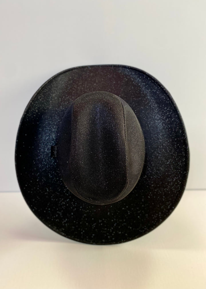 Western Cowboy Glitter Hat- Black
