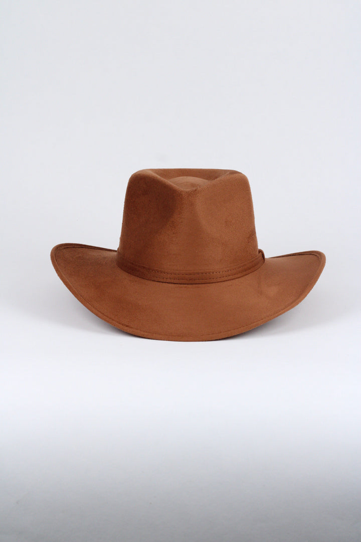 Amarillo Vegan Suede Cowboy Rancher Hat- Caramel