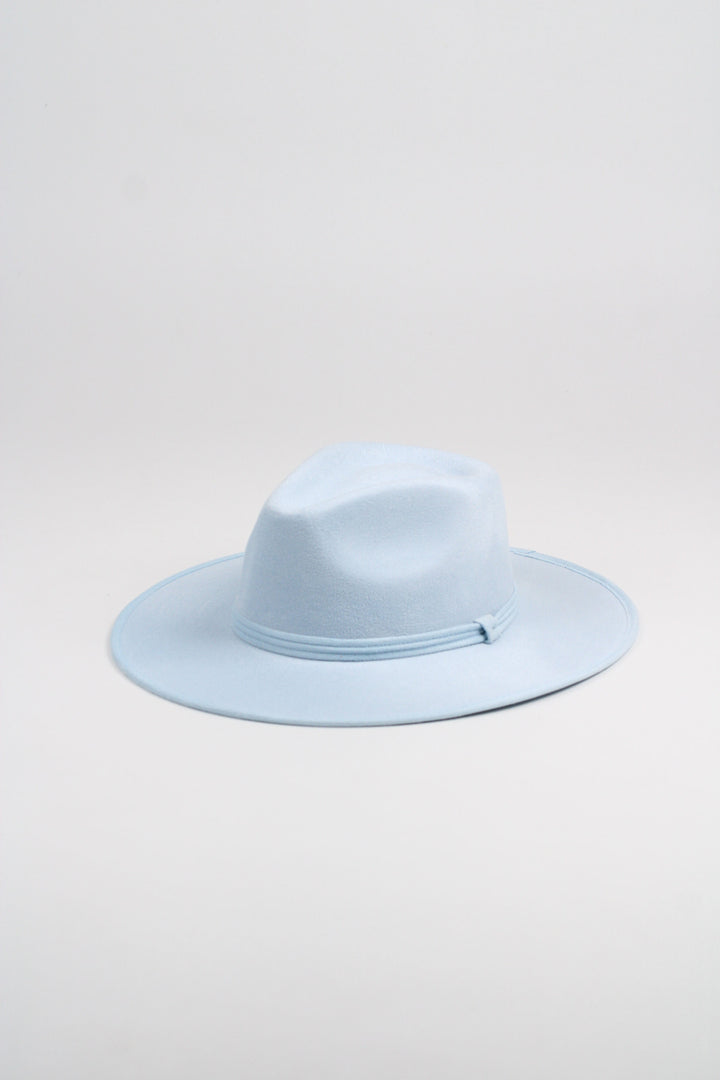 Vegan Suede Rancher Hat - Sky Blue