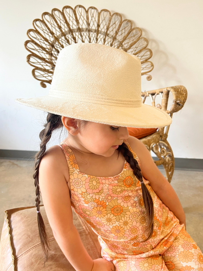 Kids Vegan Suede Hats - Ivory