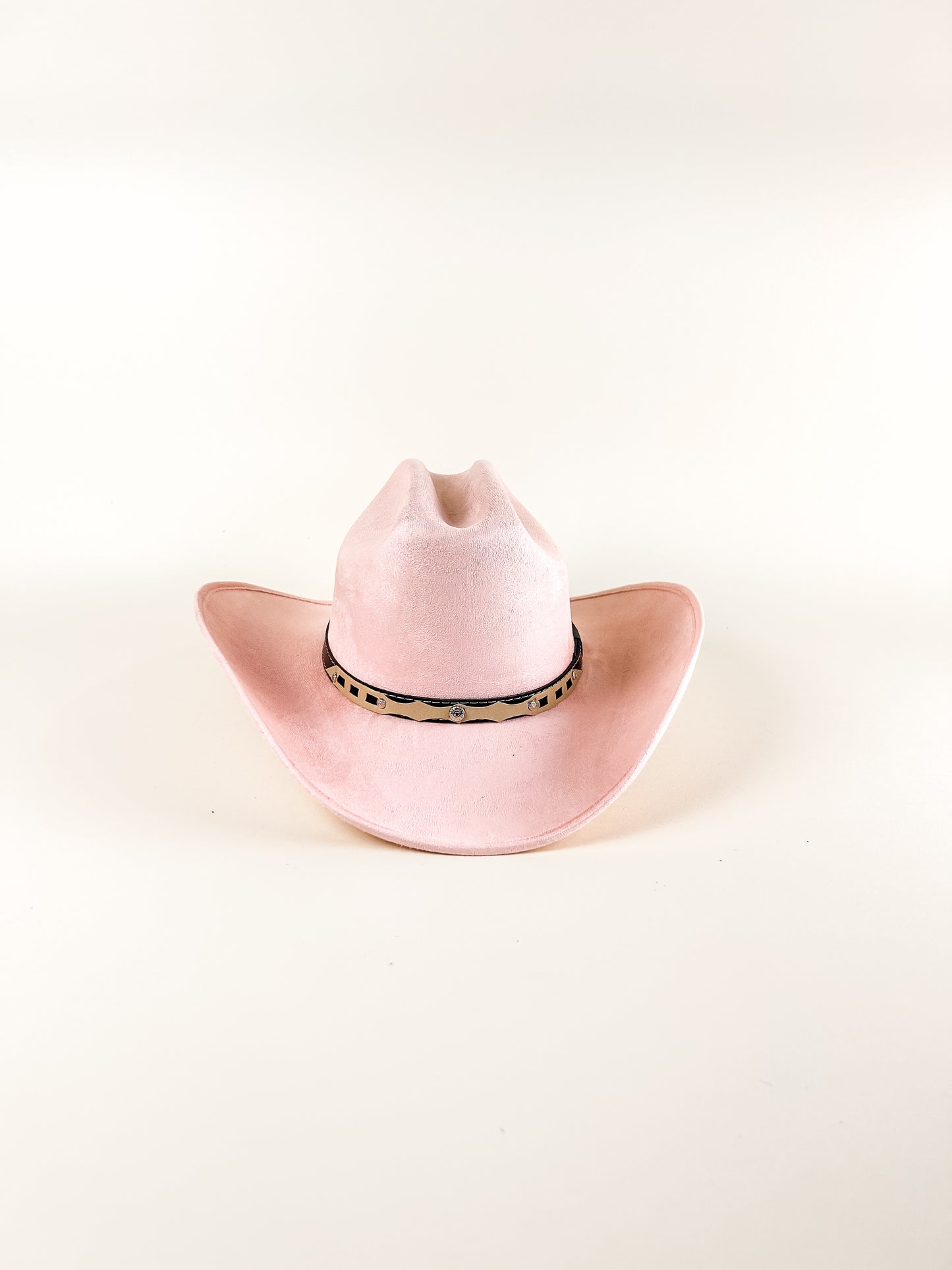 Texana Vegan Suede Cowboy Hat- Blush Pink