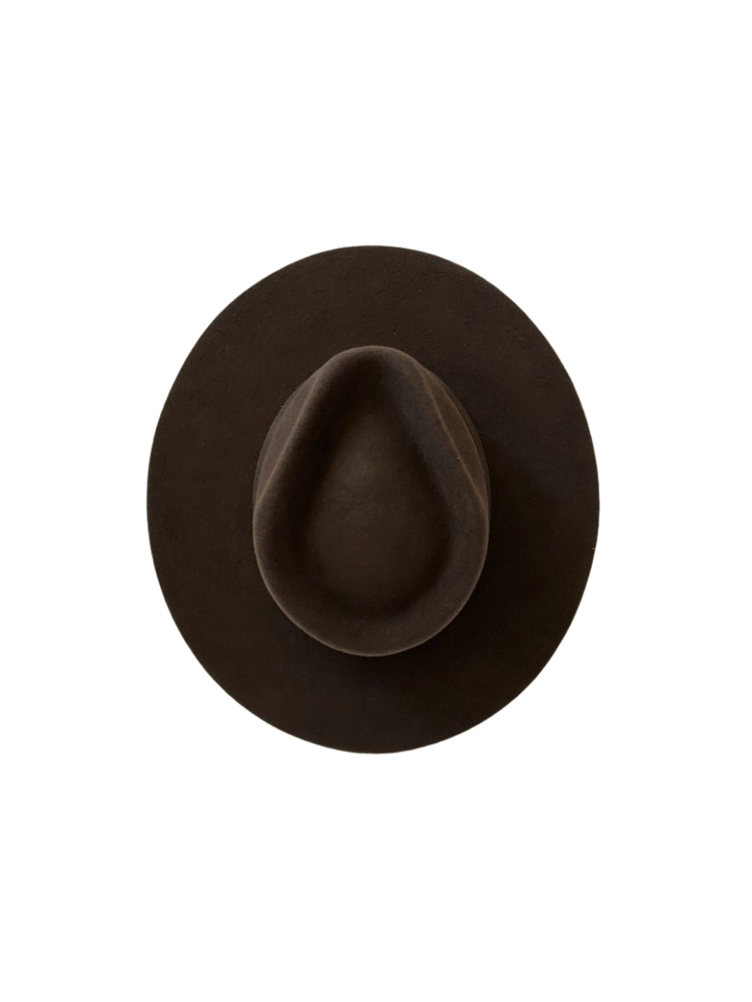 Emery Merino Wool Teardrop Rancher Hat - Dark Brown