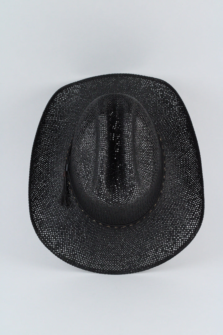 The Montecito Raffia Cowboy Hat - black