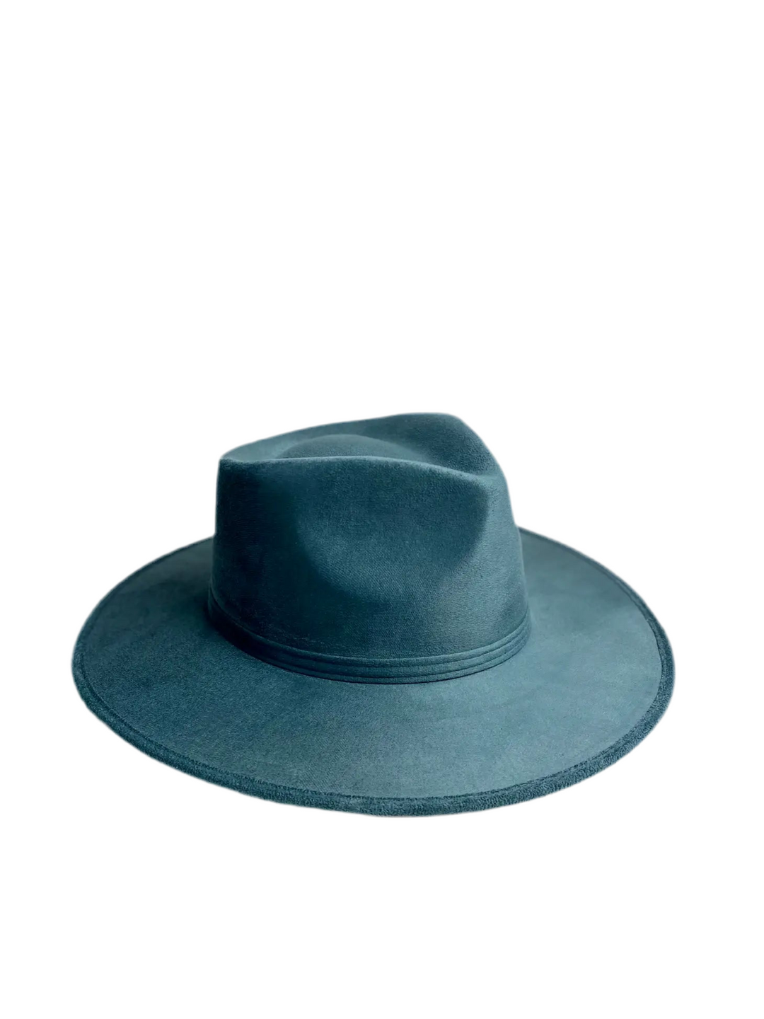 Vegan Suede Teardrop Hat - Peacock Blue