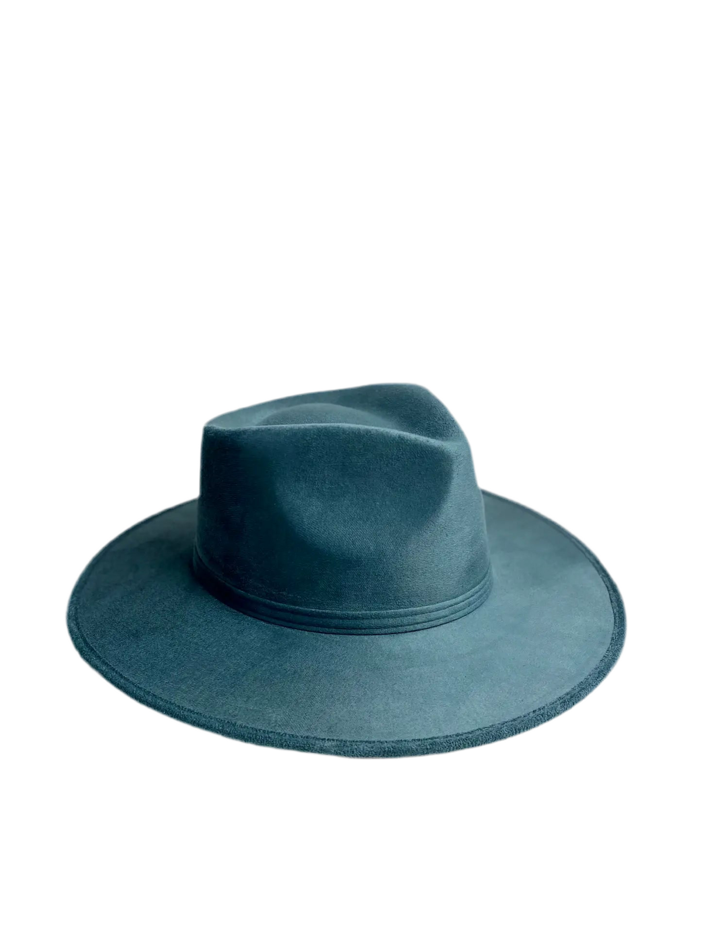 Vegan Suede Teardrop Hat- Peacock Blue