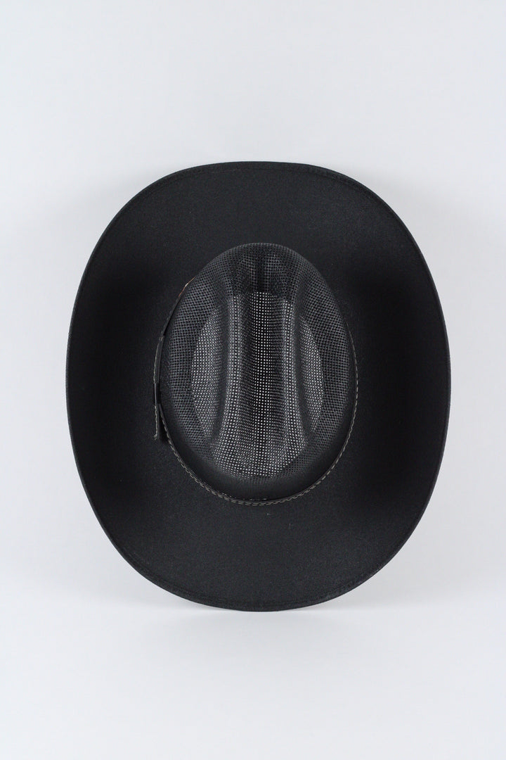 Luckenbach Cattlemen Mesh Top Structured Cowboy Hat - Black